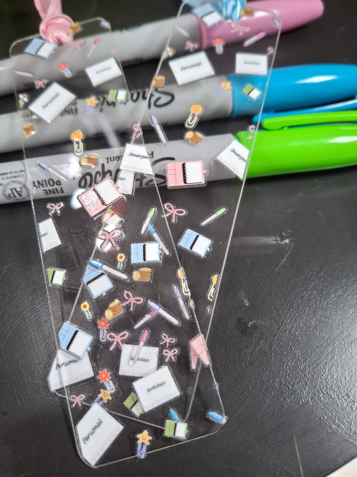 Cash stuffing print acrylic bookmark