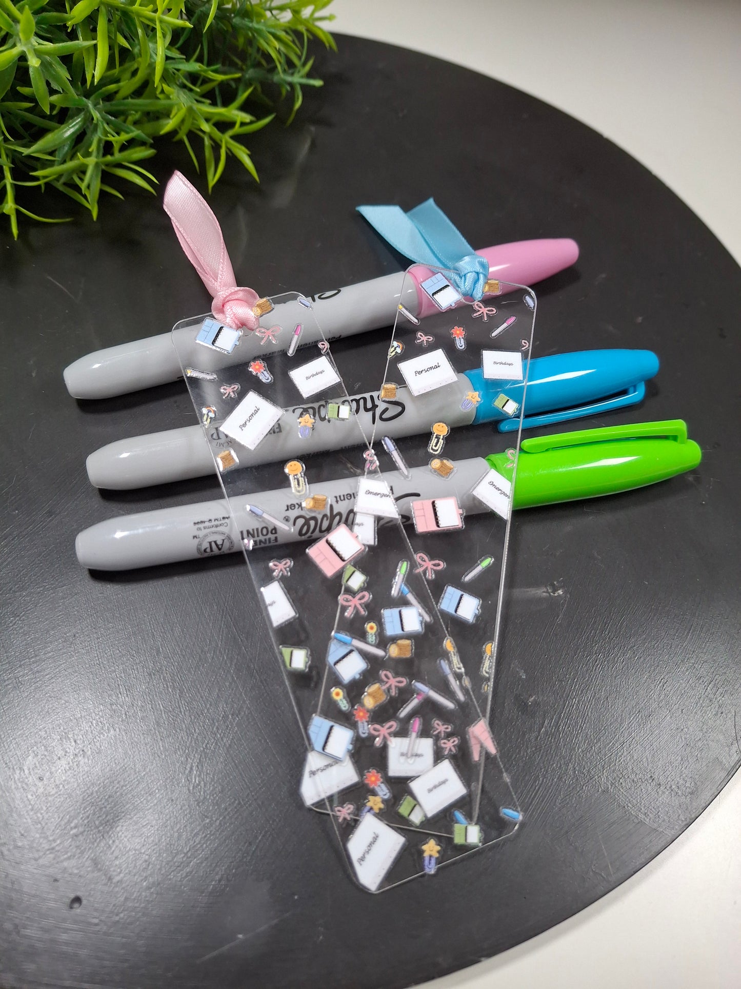 Cash stuffing print acrylic bookmark
