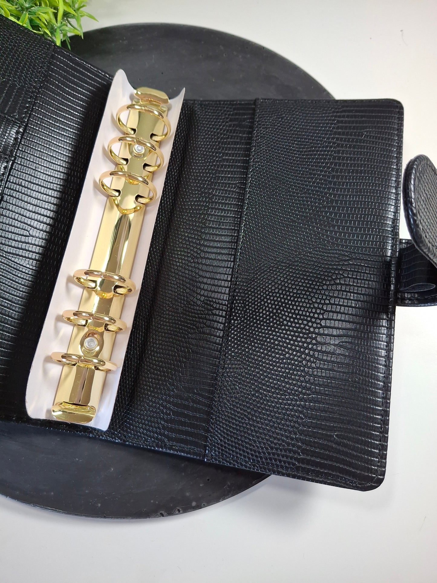 A6 snakeskin binder - gold rings - various colours
