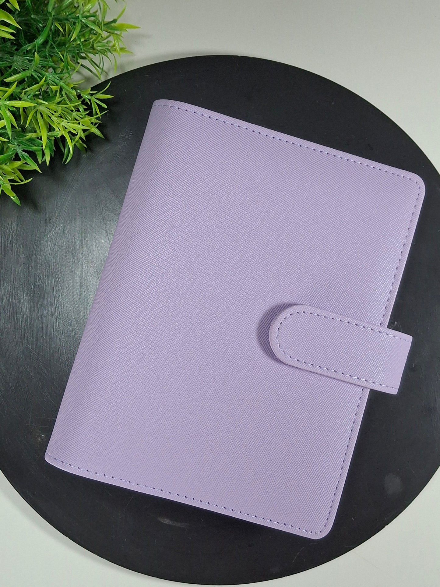 A6 wide Saffiano binder - gold rings - black on black rings - various colours