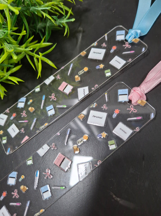 Cash stuffing print acrylic bookmark