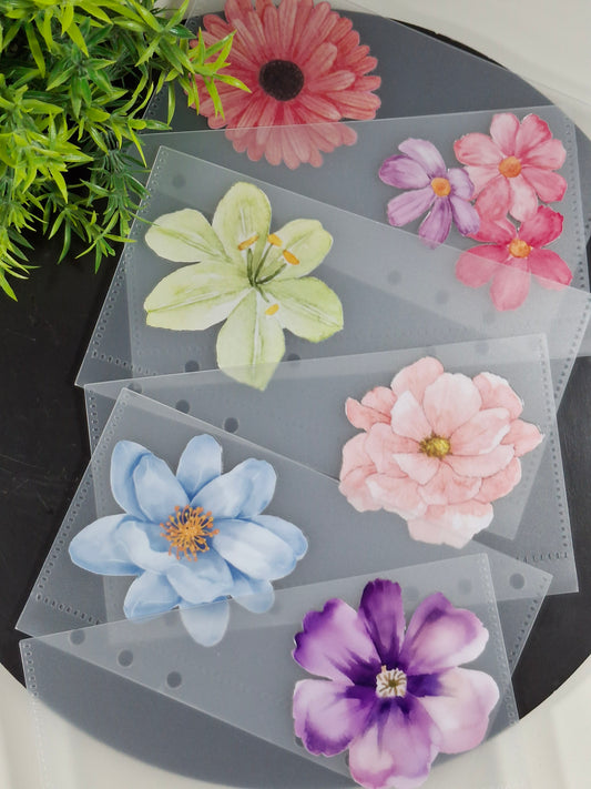Set of 6 Flower cash envelopes